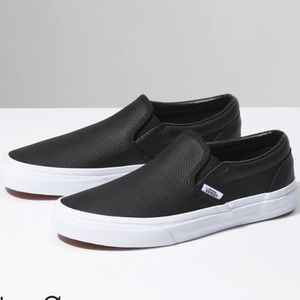 Leather slip on vans